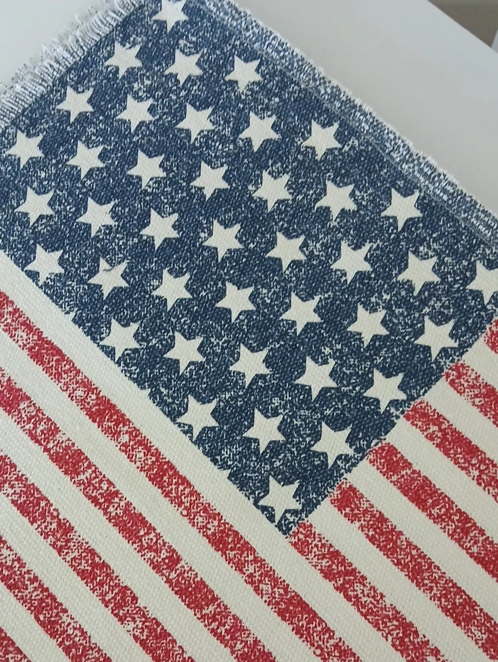 Lauren Ralph Lauren 100% Cotton Woven American Flag Placemats Set of 4 Fringed